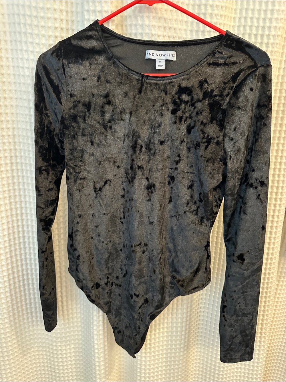 Black Velvet Long-Sleeve Top